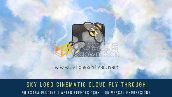 AE模板-LOGO形状云层效果穿越电影纪录片企业公司简介网络视频片头制作