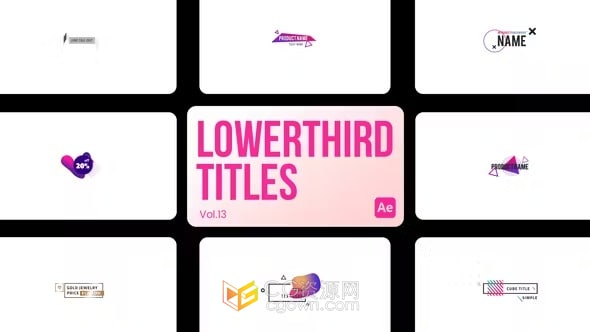 AE模板-Lowerthird 标题社交媒体视频字幕企业描述介绍文本