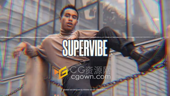 快时尚简短片头介绍故障标志开场白-AE模板