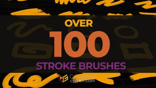 AE模板-描边涂鸦笔刷画笔视频叠加效果