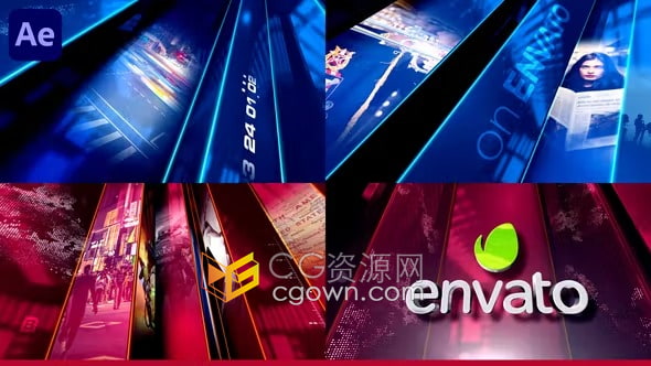 AE模板-科技感3D新闻直播介绍片头News Opener