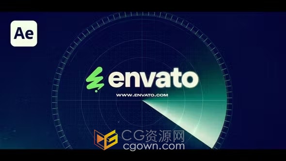 AE模板-雷达标志建筑高科技企业Radar Logo