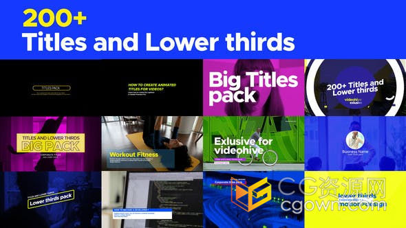 AE模板-200+各种各样设计文字标题动画视频字幕效果制作