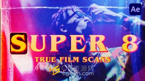 模拟胶片刻录效果复古老电影胶片转场-AE模板