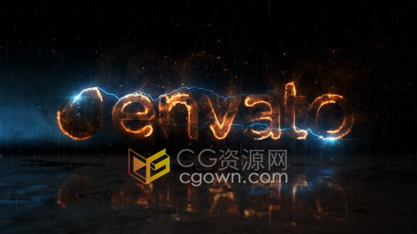 AE模板-Particular与SABER插件制作能量闪电火焰LOGO动画效果
