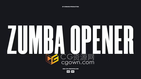 AE模板-黑白风格时尚跺脚节奏街舞介绍音乐活动片头Zumba Opener