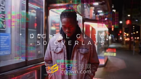 AE模板免费下载30个数字故障叠加元素Digital Glitch Overlays
