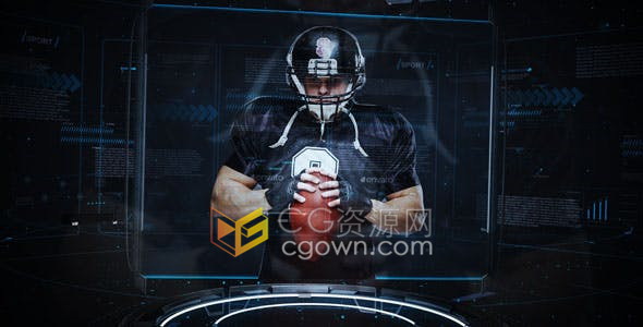 AE模板-高科技感图形动画介绍体育运动比赛球员运动员照片信息