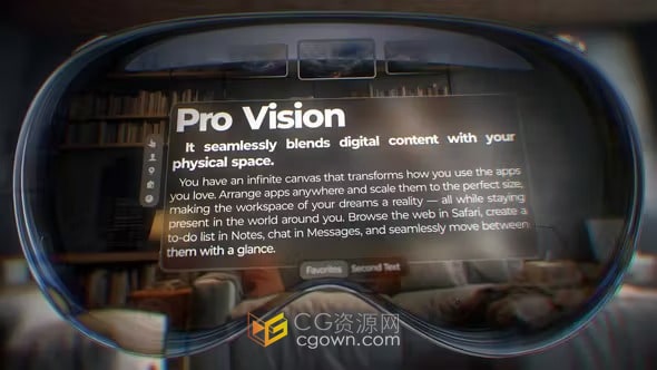Apple Vision Pro专业视觉AR沉浸感操作视频演示AE模板