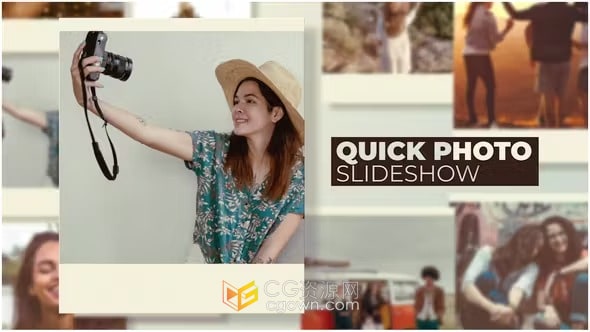 AE模板-照片视频幻灯片漏光复古相册夏日旅行时间线vlog