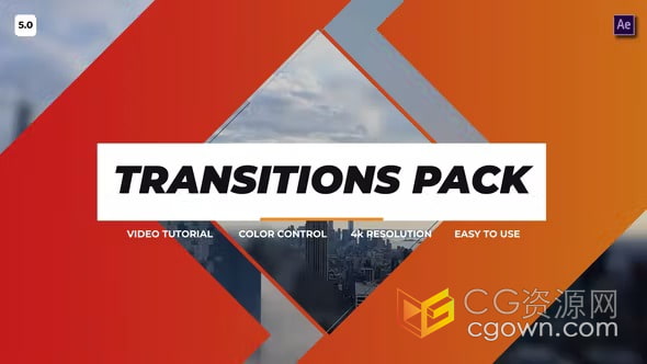 4k超高清视频过渡效果包Transitions Pack 5.0-AE转场模板