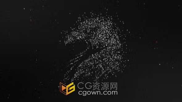 AE模板-数字粒子标志展示现代技术企业人工智能品牌LOGO动画
