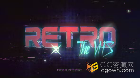 损坏的VHS风格复古科幻标志-AE模板下载