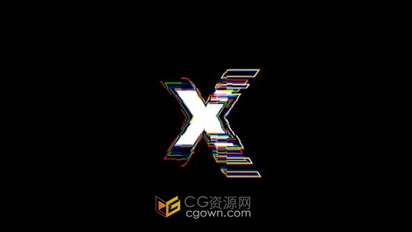 AE模板-像素化技术故障标志动画Glitch Logo