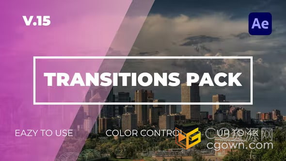 16个平移过渡包Transitions Pack V15-AE转场模板下载