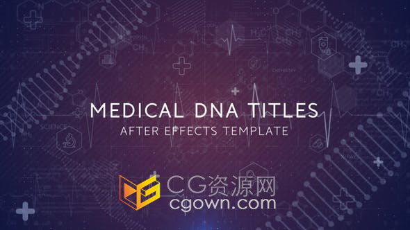 AE模板-DNA背景元素动画医疗医院宣传片介绍文字标题视频