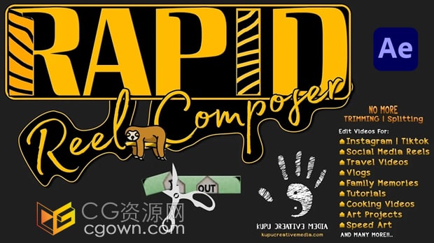 AE脚本Rapid Reel Composer v1.0简化视频编辑工具
