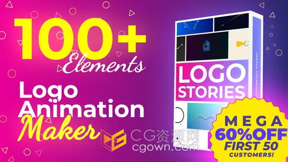100+种标志动画生成器LOGO素材包Logo Animation Maker-AE模板