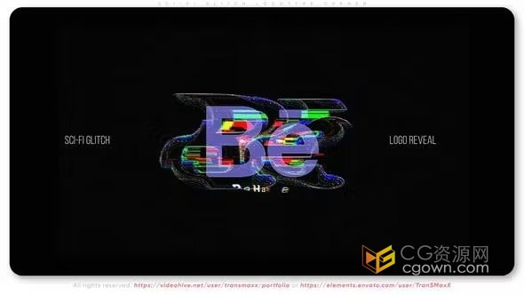 故障风格科幻信号设计能源标志动画电子游戏开场-AE模板