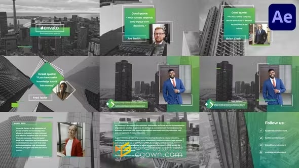 AE模板-商业风格干净公司宣传片品牌介绍视频