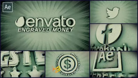 AE模板-标志文本特写镜头雕刻效果LOGO动画电影开场白