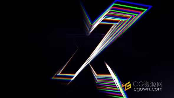 闪亮LOGO线条汇聚快速标志动画AE模板