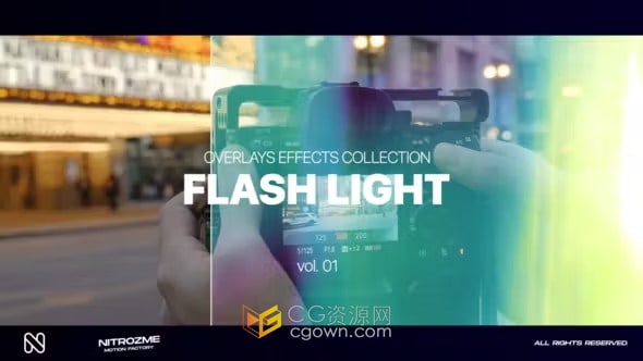 AE模板-闪烁频闪灯光闪光效果叠加特效元素