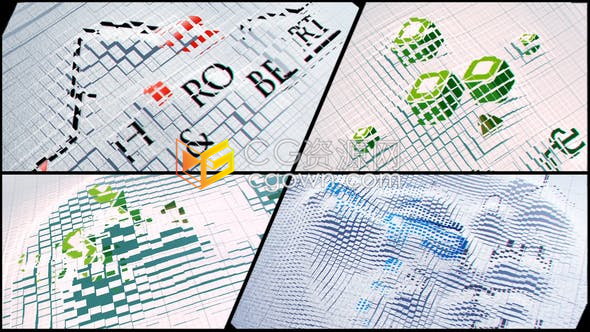 AE模板-Corporate Logo波浪动画图形效果演绎公司标志视频片头