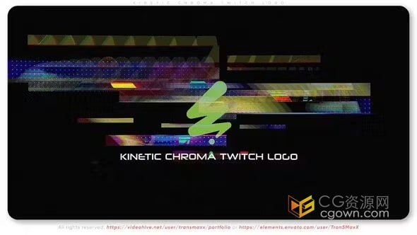 AE模板-彩色抽搐风格玻璃状炫酷的动态故障标志动画