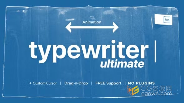 光标闪烁打字效果字符输入录入文本预设-AE模板