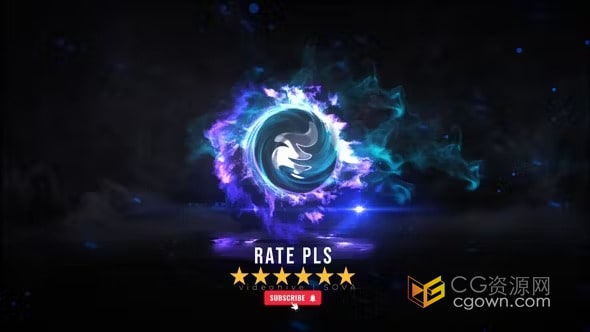 强大的能量爆发令人着迷的旋转烟雾特效LOGO动画-AE模板