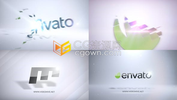 AE模板-明亮耀斑光效动画公司企业品牌LOGO汇聚视频片头制作