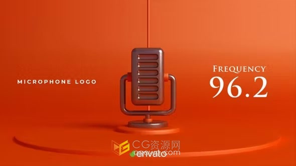 AE模板-麦克风标志LOGO广播频道音频工作室介绍片头
