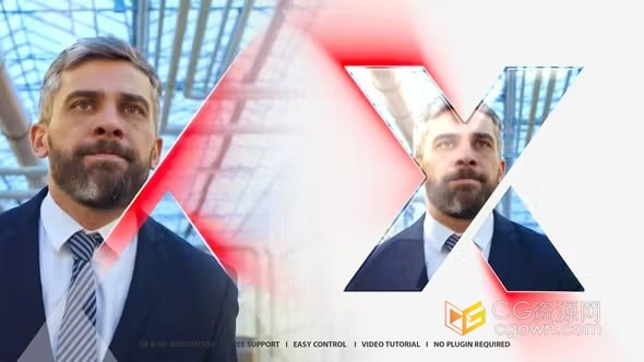 AE模板-企业人物真实场景演示简单公司标志动画