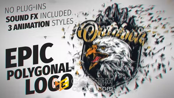 AE模板-多边形标志动画演绎Polygonal Logo Reveal