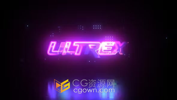 AE模板-4K故障霓虹灯标志动画Glitch Neon Logo Intro