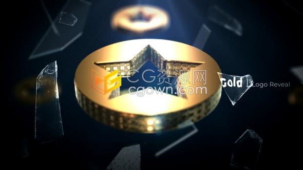 AE模板-破裂破碎玻璃掉落动画3D标志LOGO视频片头E3D插件制作