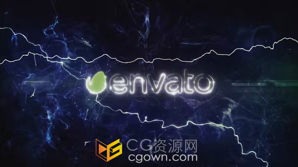 AE模板-虚拟网络空间强大爆炸闪电特效标志电影片名开场