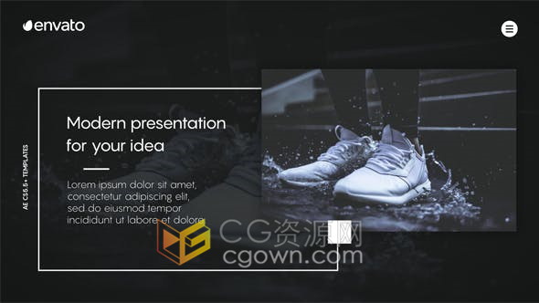 AE模板-简约设计动画介绍幻灯片人物照片与文字效果宣传视频