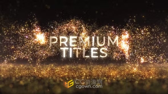 奢华发光金黄色粒子特效宣传介绍标题动画视频AE模板
