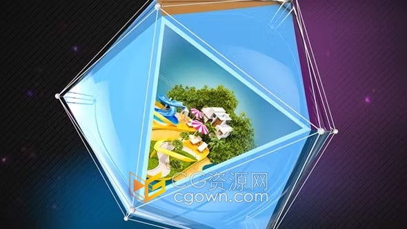 AE模板-三维立体翻转展示音乐颁奖典礼获奖曲目夏季旅游视频广告