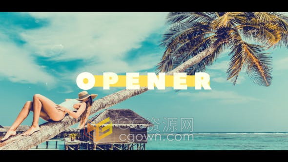 AE模板-夏季旅游城市介绍宣传动态Slideshow简介动感时尚开场视频片头