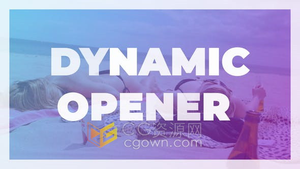 AE模板-动态幻灯片视频多彩夏季清爽动感节奏开场宣传短片制作