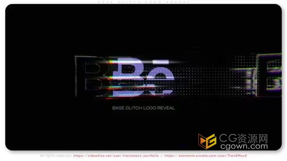 AE模板-彩色风格rgb分割像差故障标志Base Glitch Logo Reveal