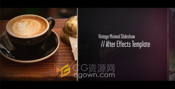 AE模板-复古年份感幻灯片泄漏光瞬间回忆照片动画视频相册