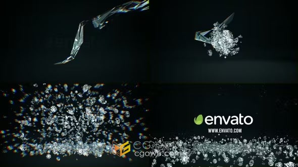 AE模板-闪耀钻石标志动画珠宝品牌LOGO片头