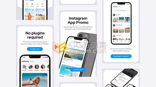 手机竖屏展示APP应用程序介绍网站推广产品宣传视频AE模板