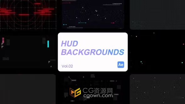 HUD形状和图案元素背景ae模板适用游戏网站海报传单