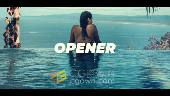 AE模板-4K Slideshow图形文字滑动过渡动画夏天城市旅游简介视频宣传