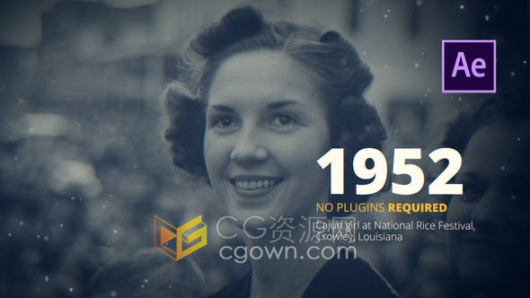 AE模板-制作回顾历史纪录片时间轴年表展示图片介绍文字动画视频